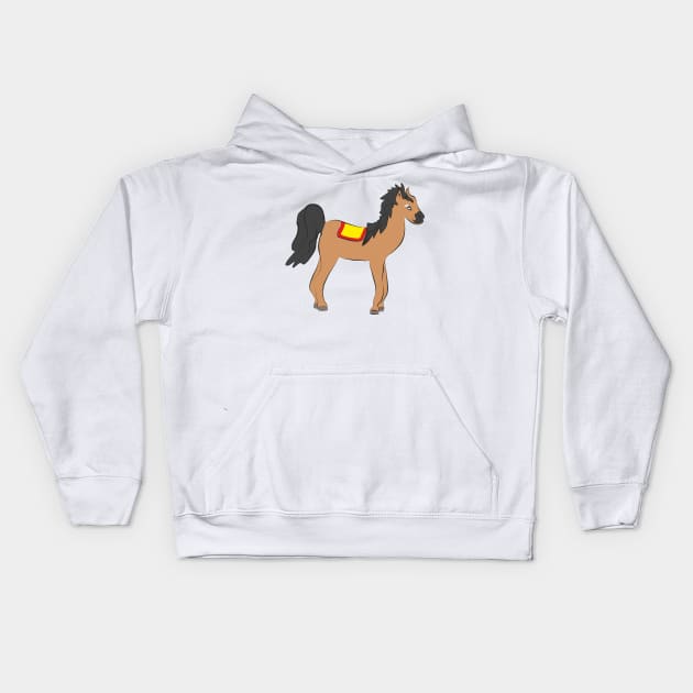 Cute horse Kids Hoodie by Alekvik